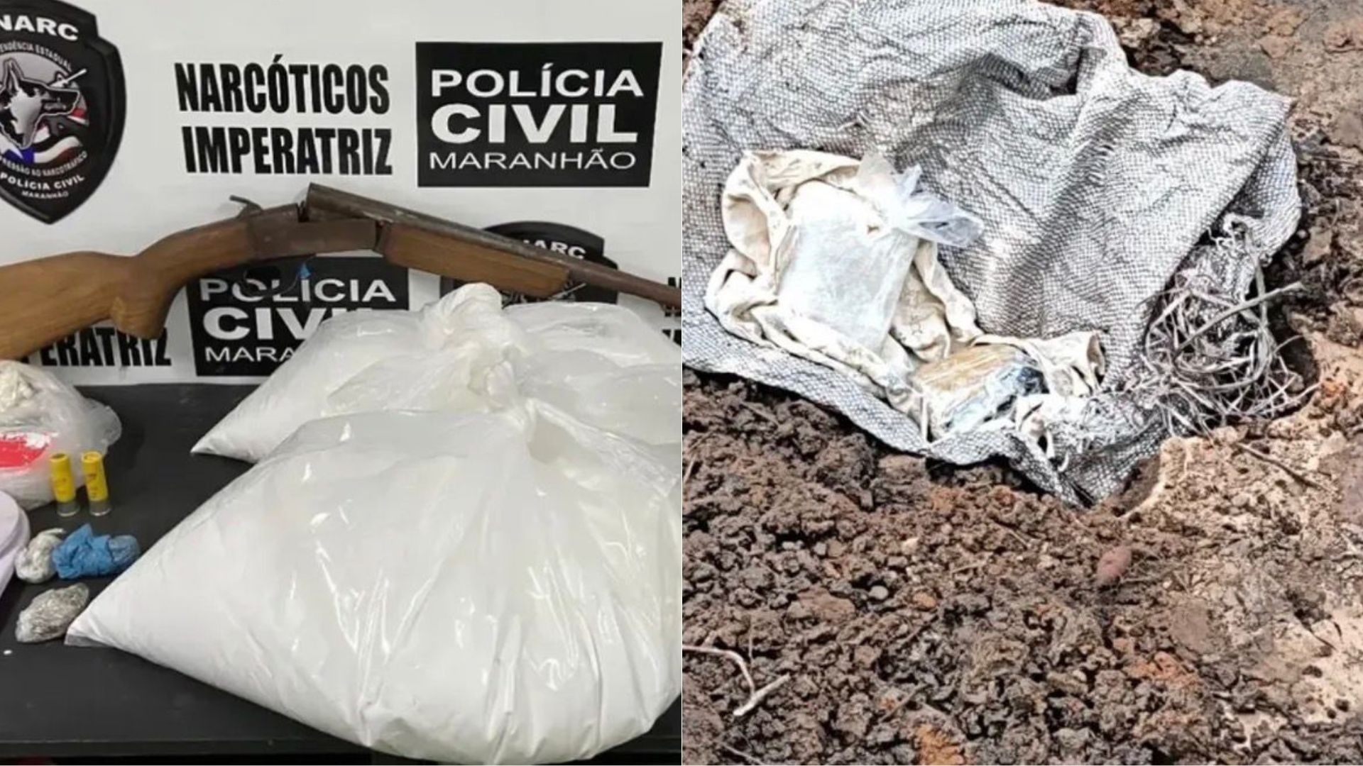 Polícia apreende 22 kg de cocaína, arma e prende dois homens por tráfico em Imperatriz