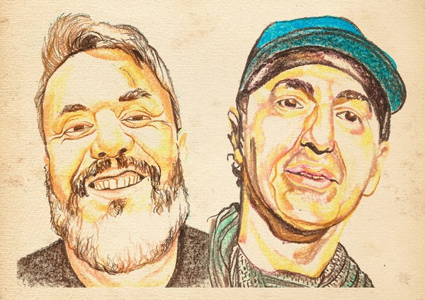 Wado e Zeca Baleiro lançam o primeiro álbum em dupla, ‘Coração sangrento’, na sexta-feira, 1º de novembro, com dez canções da parceria dos artistas — Foto: Ilustrações de Moisés Crivelaro