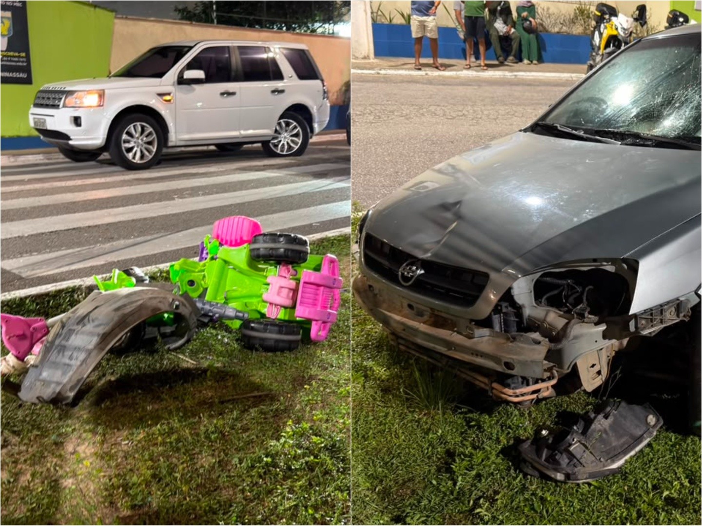 Carro atinge babá e criança de 2 anos em faixa de pedestres na Grande Natal