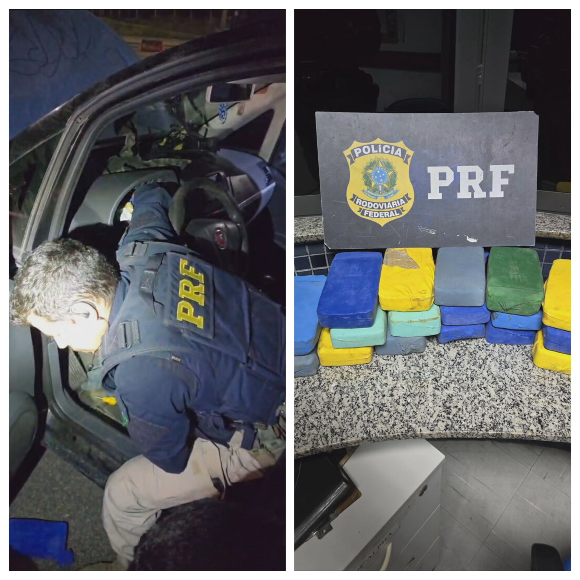 Homem é preso com 17 kg de pasta base de cocaína escondidos em carro na Grande BH; VÍDEO