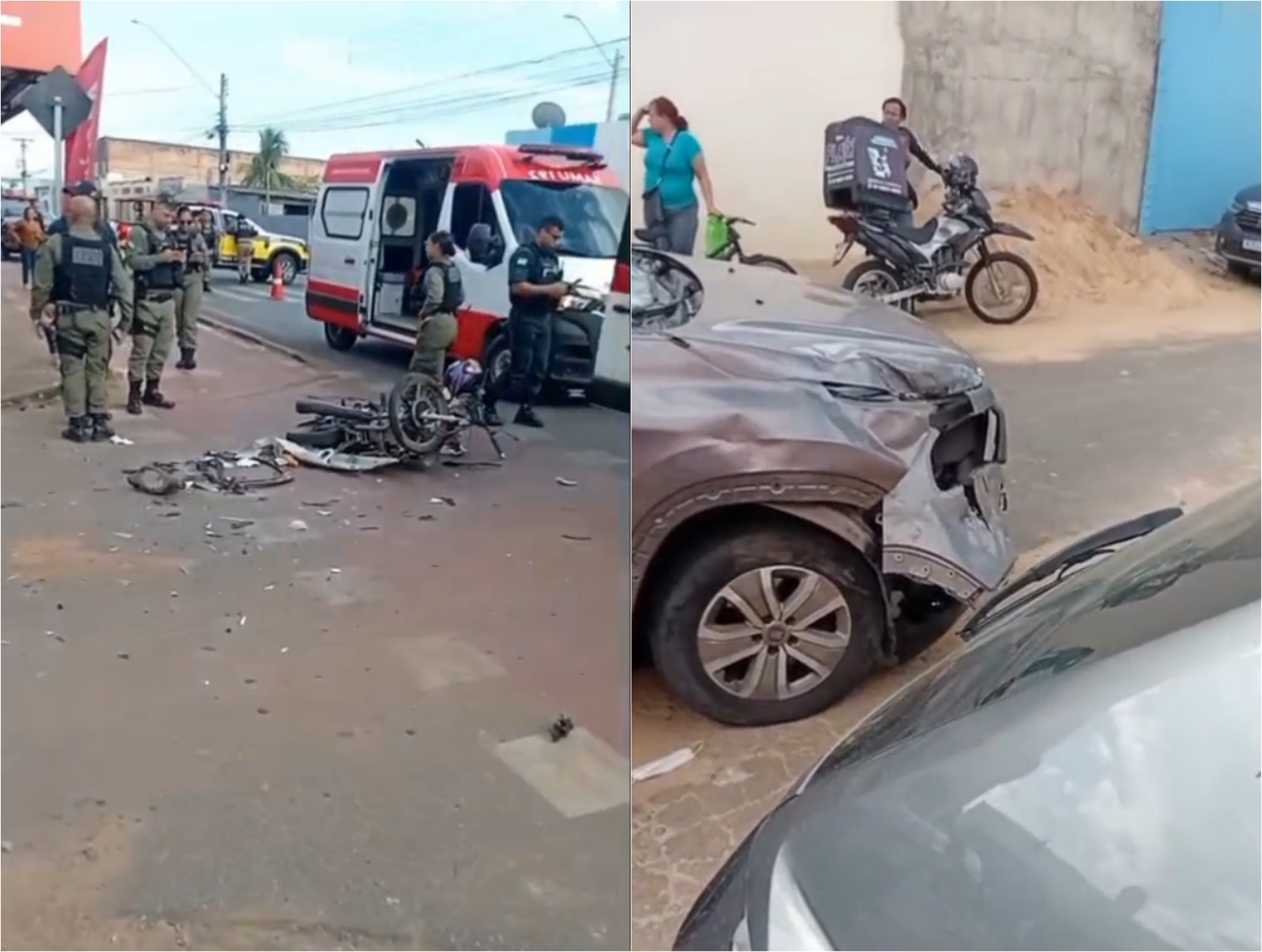 Motociclista fica gravemente ferido após batida com carro dirigido por adolescente em Boa Vista