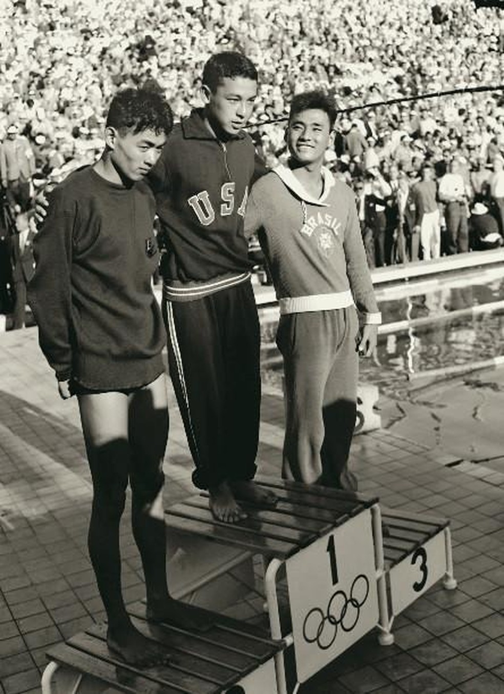 Testuo Okamoto, de Marília, primeiro medalhista olímpico da natação pelo Brasil — Foto: COB/arquivo 