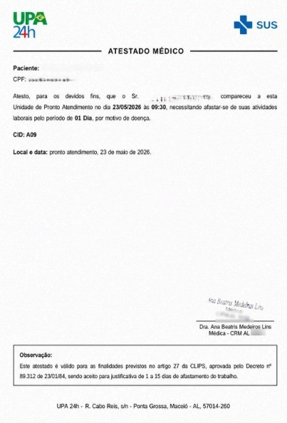 'Dá problema não': perfil vende atestados médicos falsos em AL e empresários denunciam golpe