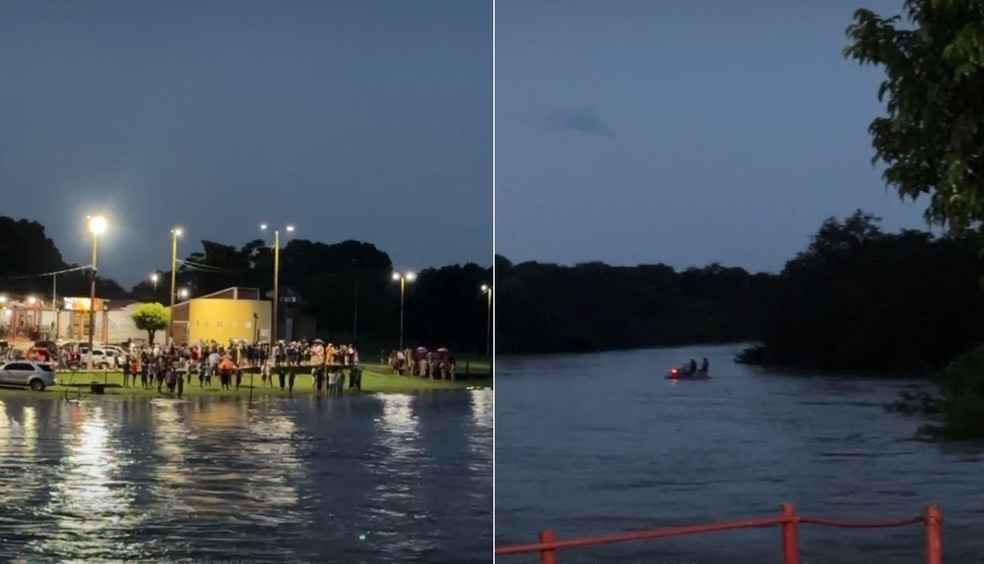 Jovem cai em rio em Piracuruca e pai faz buscas em moto aquática — Foto: Divulgação/@promopiracuruca