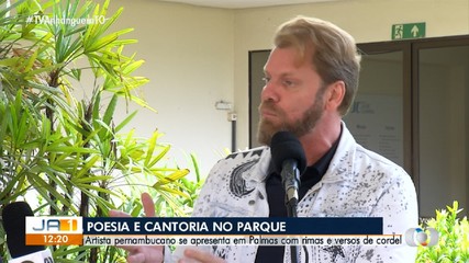 Artista pernambucano se apresenta com rimas e versos de cordel em Palmas