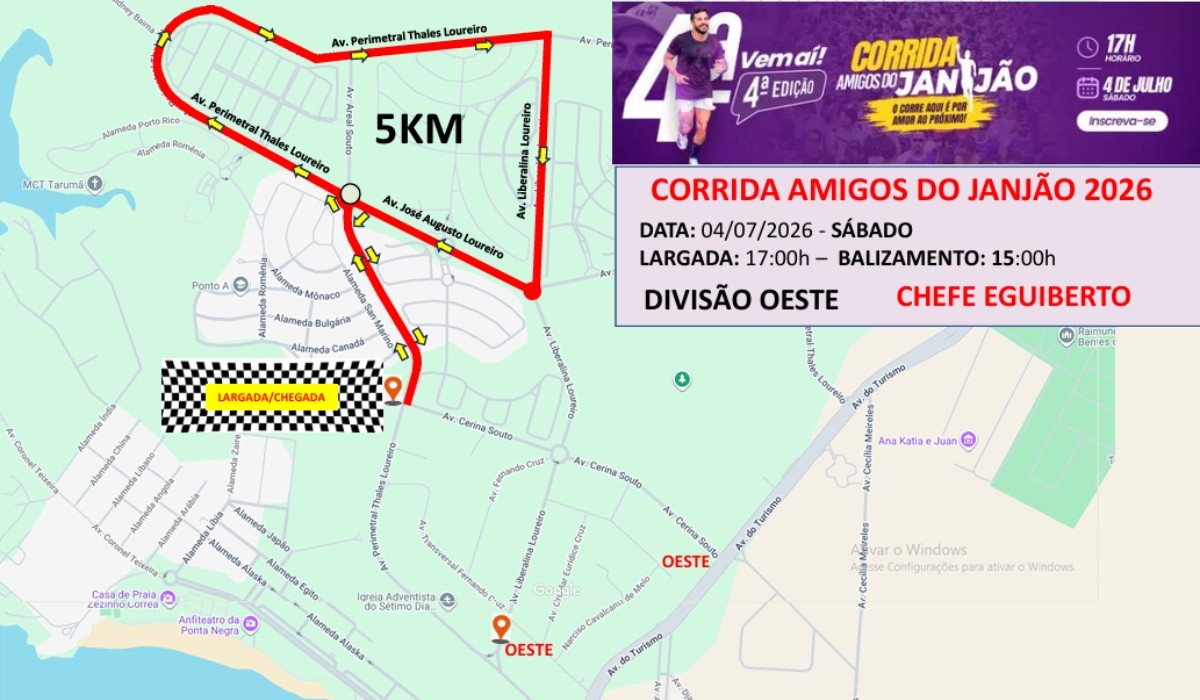 Trânsito terá mudanças no fim de semana na Ponta Negra por corridas de 5 km e 10 km em Manaus; confira 