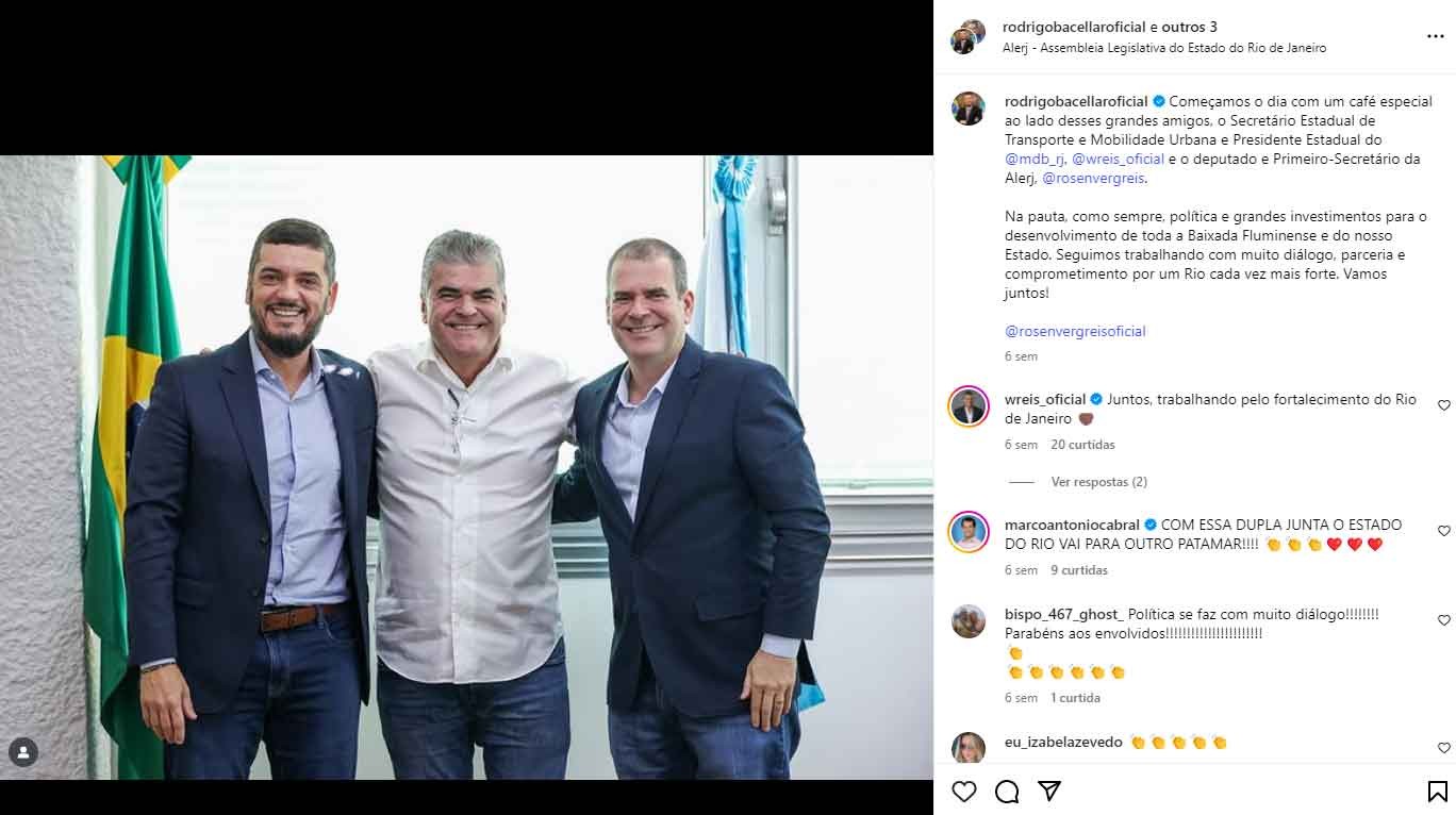 Secretário de Transportes do RJ, Washington Reis é exonerado pelo governador em exercício, Bacellar, durante viagem de Castro