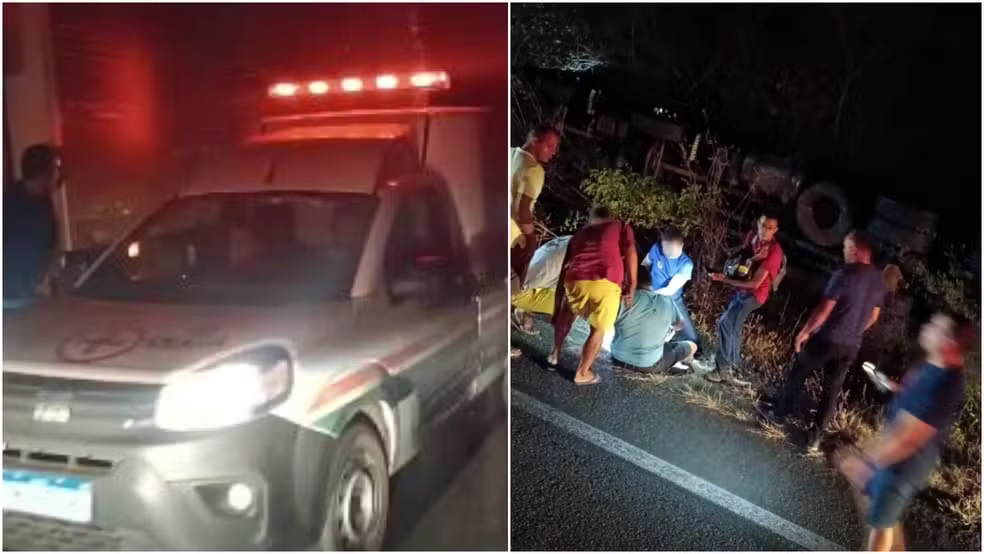 Colisão entre carro e outros veículos deixa quatro pessoas da mesma família mortas em rodovia de Morada Nova. — Foto: Reprodução