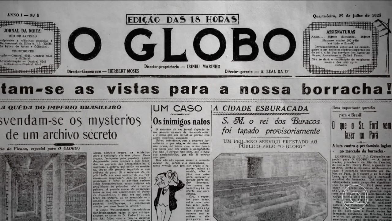 Documentário 'O Século do Globo' revive 100 anos de um dos principais jornais do país