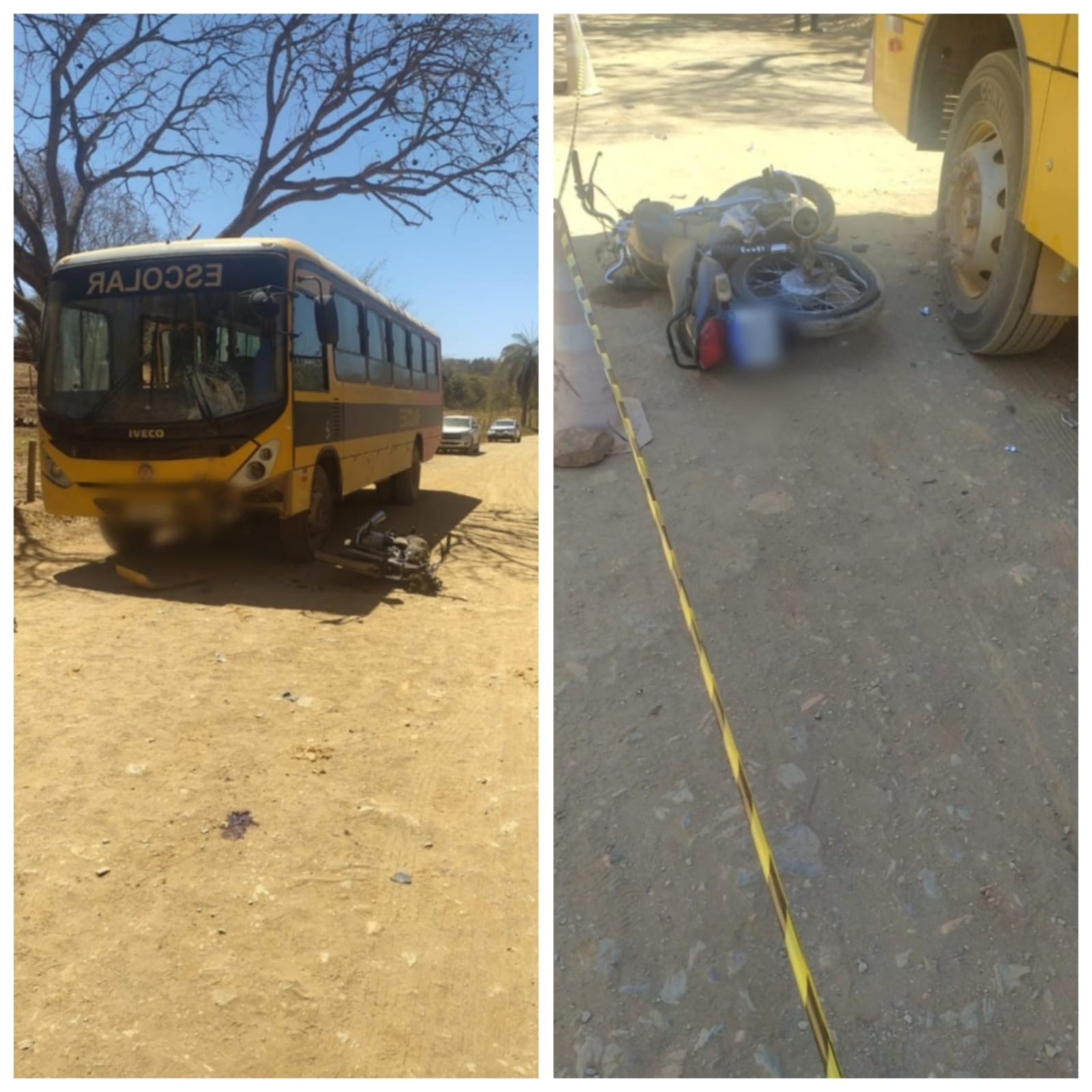 Adolescente que pilotava moto morre após bater de frente com ônibus do transporte escolar em MG