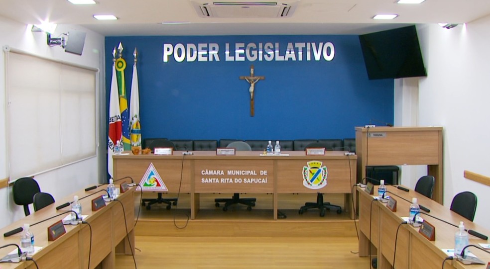 Câmara Municipal de Santa Rita do Sapucaí (MG) — Foto: Reprodução/EPTV