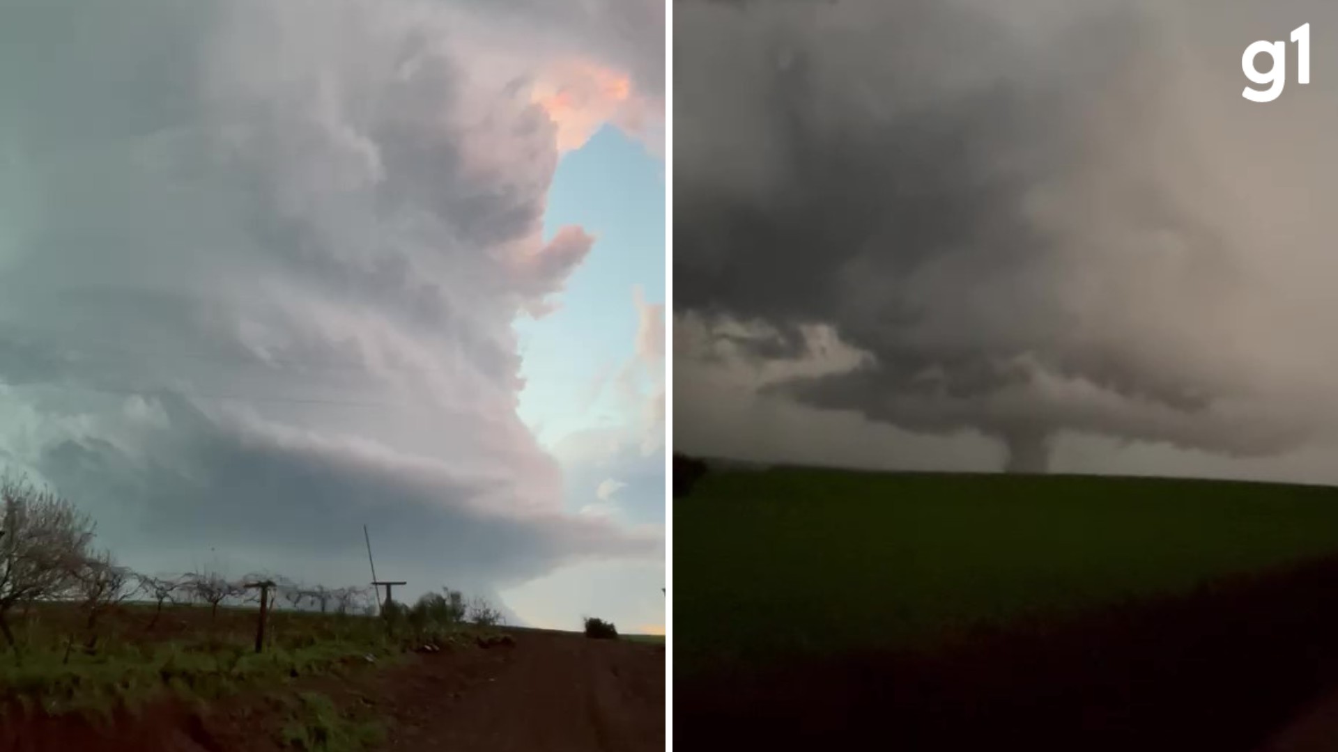'Parecia coisa de filme', diz morador que filmou tornado no Rio Grande do Sul
