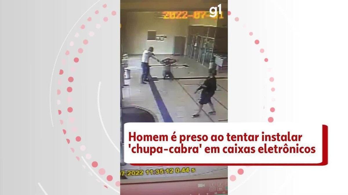 VÍDEO Homem é preso ao tentar instalar chupa cabra em caixas eletrônicos de bancos de Maringá