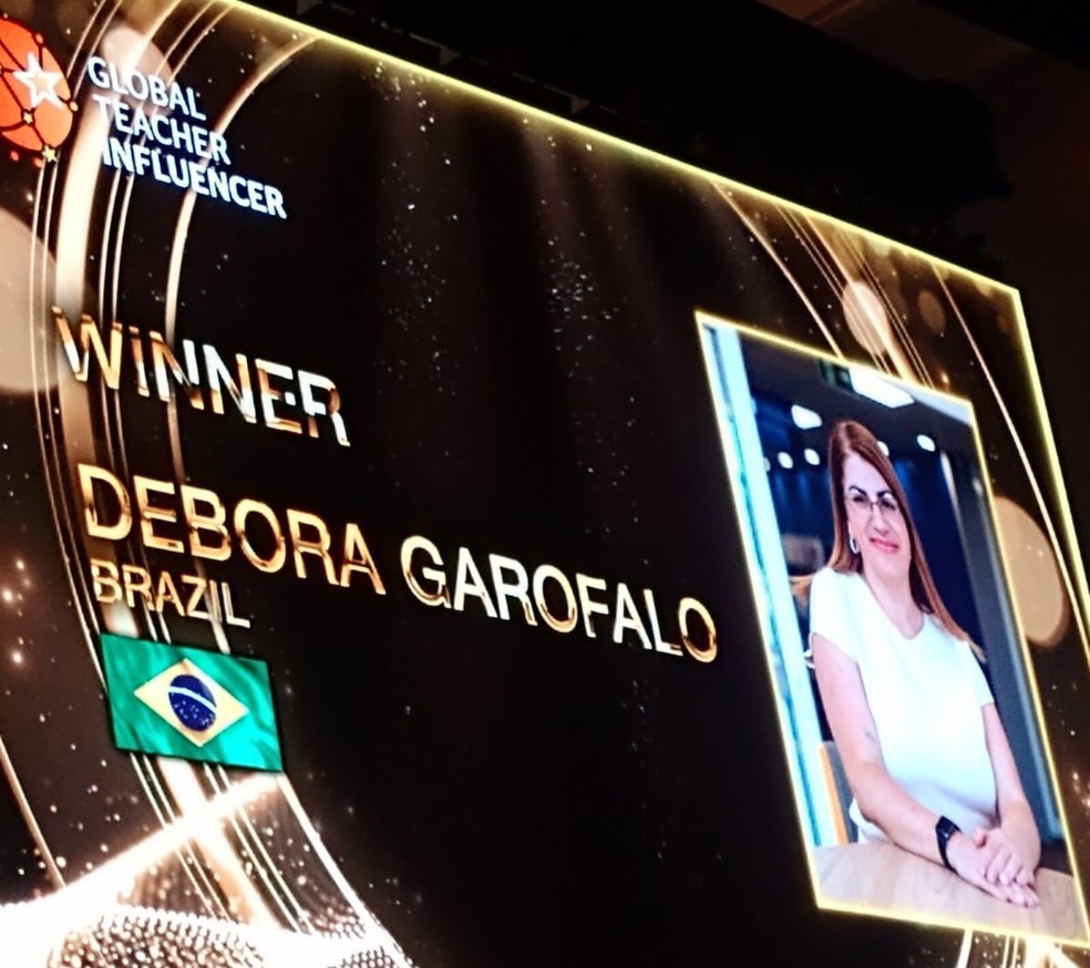 Professora de São Paulo Débora Garofalo foi reconhecida como a educadora mais influente do mundo — Foto: Arquivo Pessoal