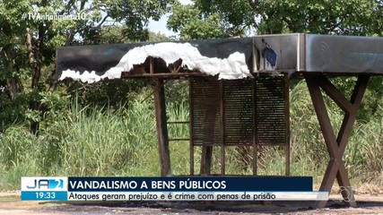 Vandalismo em pontos de ônibus é registrado em Palmas