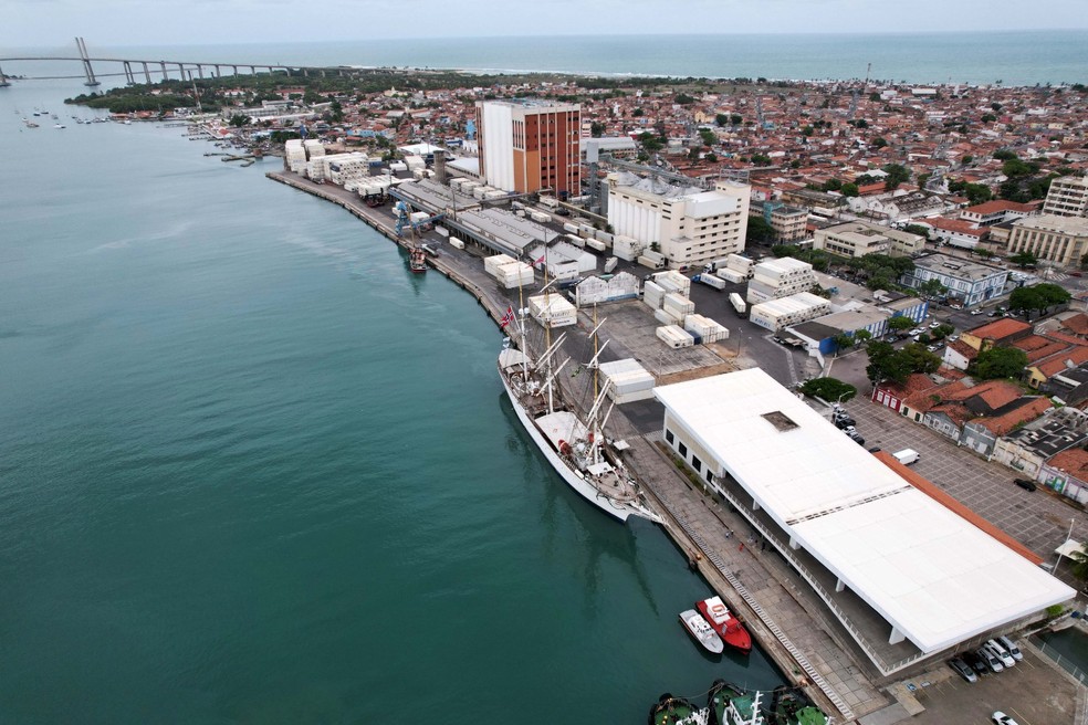 Porto de Natal, Ribeira Natal RN Rio Grande do Norte, Rio Potengi, Rocas, vista aérea — Foto: Sandro Menezes/governo do RN