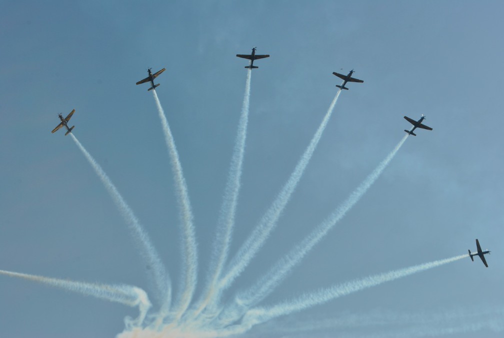 Esquadrilha da Fumaça realiza apresentação em Presidente Epitácio (SP) — Foto: Orinho/Assistente de Imprensa/AI Presidente Epitácio