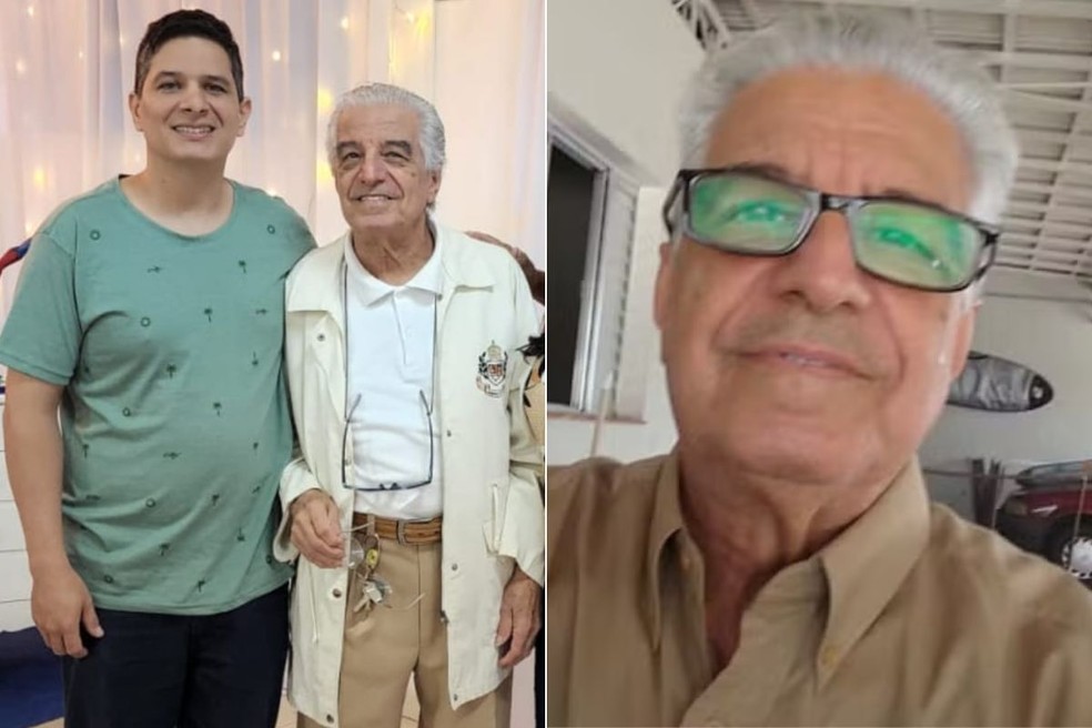 Bruno Cesar Fine Torresi é filho do idoso morto após levar voadora em Santos, SP — Foto: Arquivo pessoal