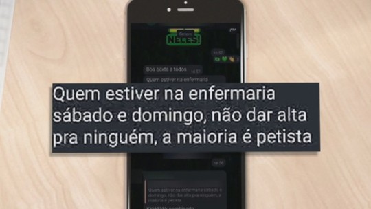 Médica é demitida após mensagem em que orienta a não dar alta a petistas