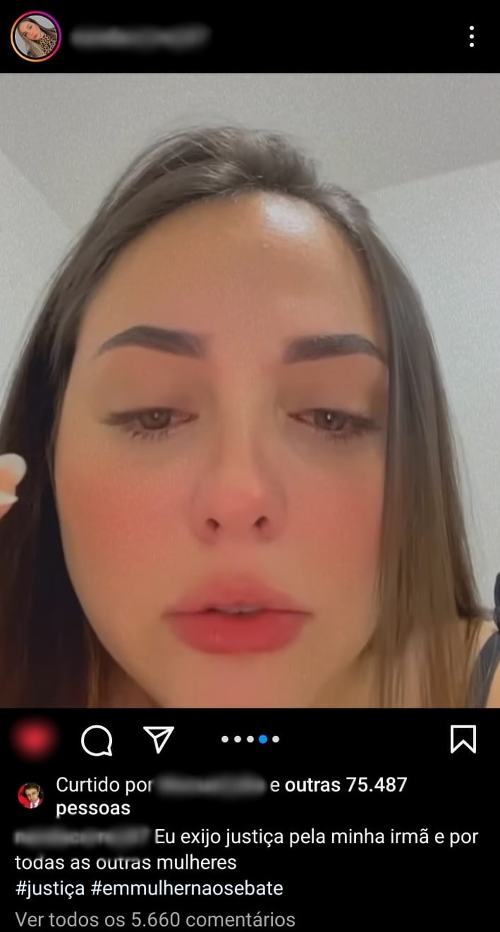 Irmã de grávida espancada denunciou caso nas redes sociais — Foto: Reprodução/Instagram