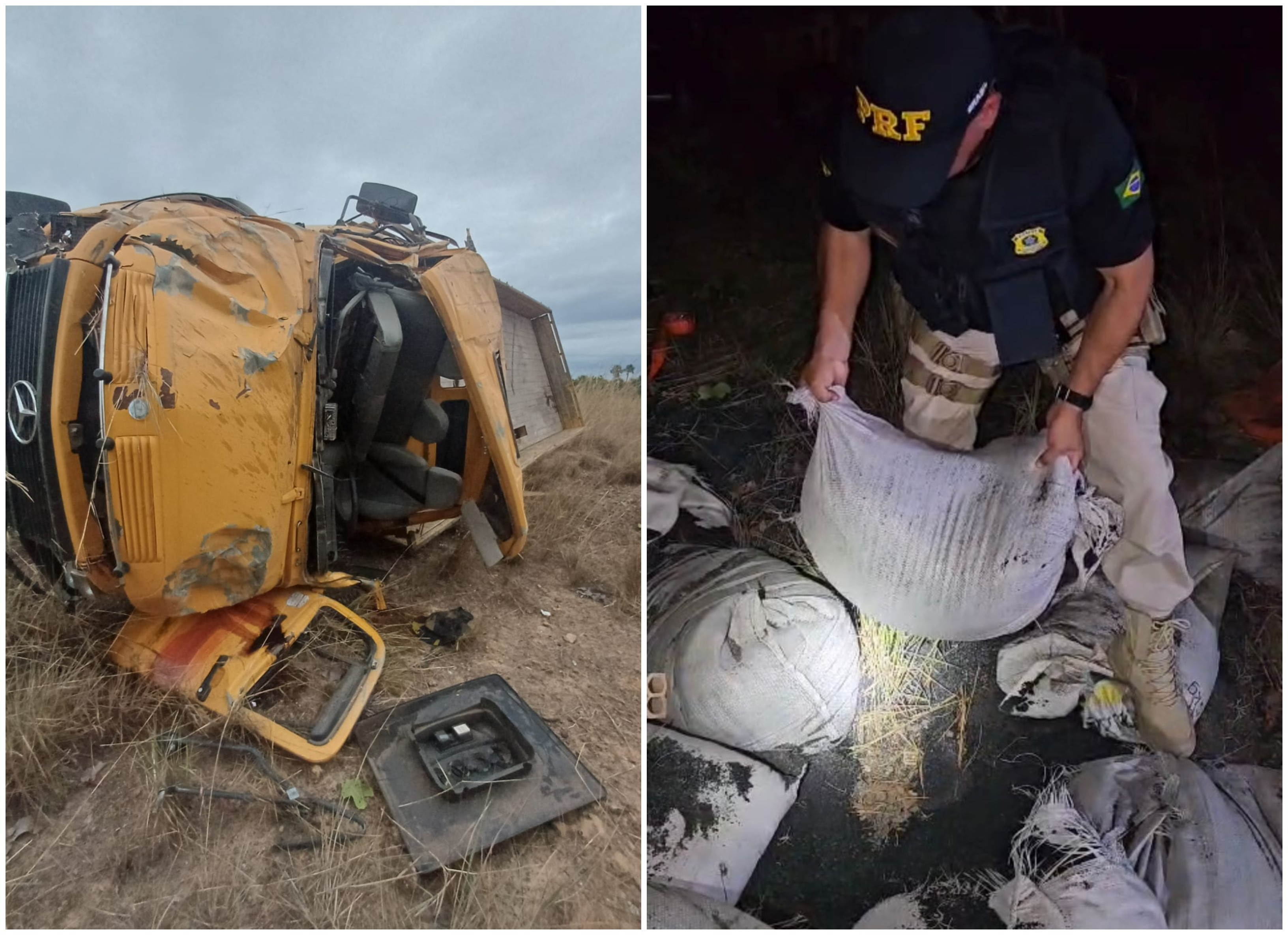 Homem morre e dois ficam feridos após caminhão capotar na BR-401, em Roraima 