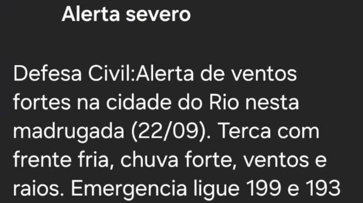 Defesa Civil envia 'alerta severo' de ventos fortes para a madrugada | G1