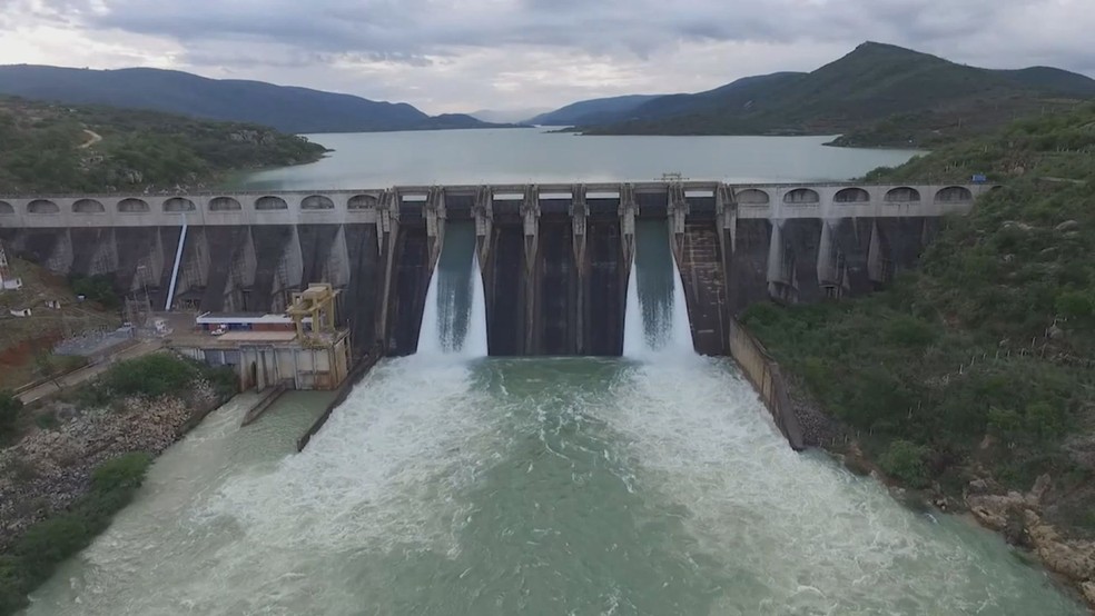 Barragem da Pedra, no Rio de Contas — Foto: Reprodução/TV Sudoeste