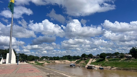 Da cheia histórica à seca 'antecipada': baixo nível do Rio Acre acende alerta sobre possível novo evento climático extremo em menos de 1 ano - Foto: (Melícia Moura/Rede Amazônica)