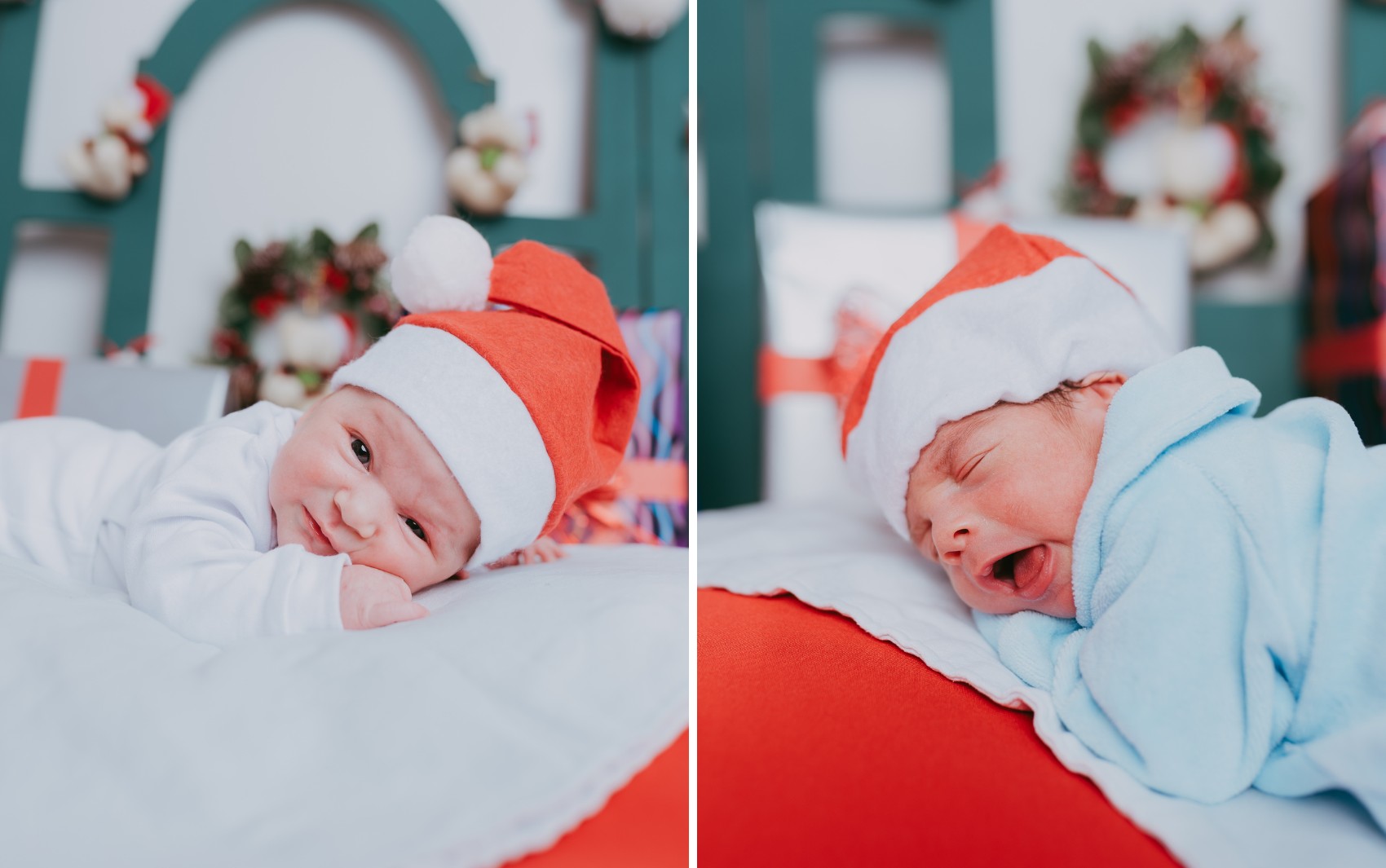 ‘Meu primeiro Natal’: recém-nascidos esbanjam fofura durante ensaio com itens natalinos em hospitais 