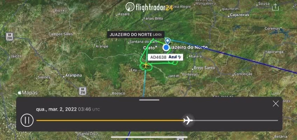 Companhia aérea cancela voo em Juazeiro do Norte devido ao mau tempo, Cariri