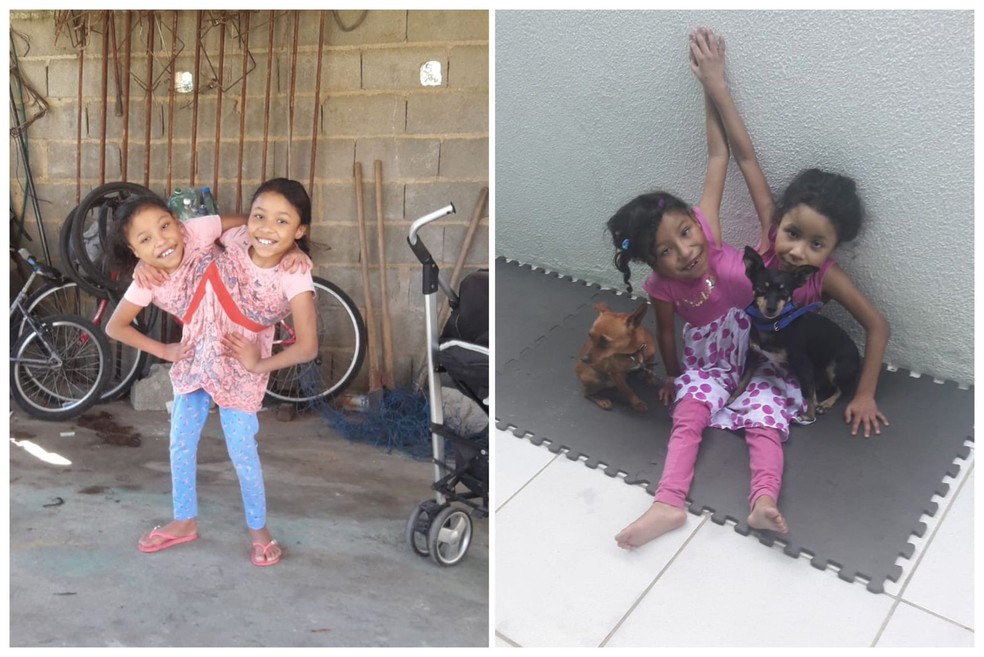 Yasmim e Yara, gêmeas siamesas que vivem com a família no interior de São Paulo — Foto: Arquivo Pessoal