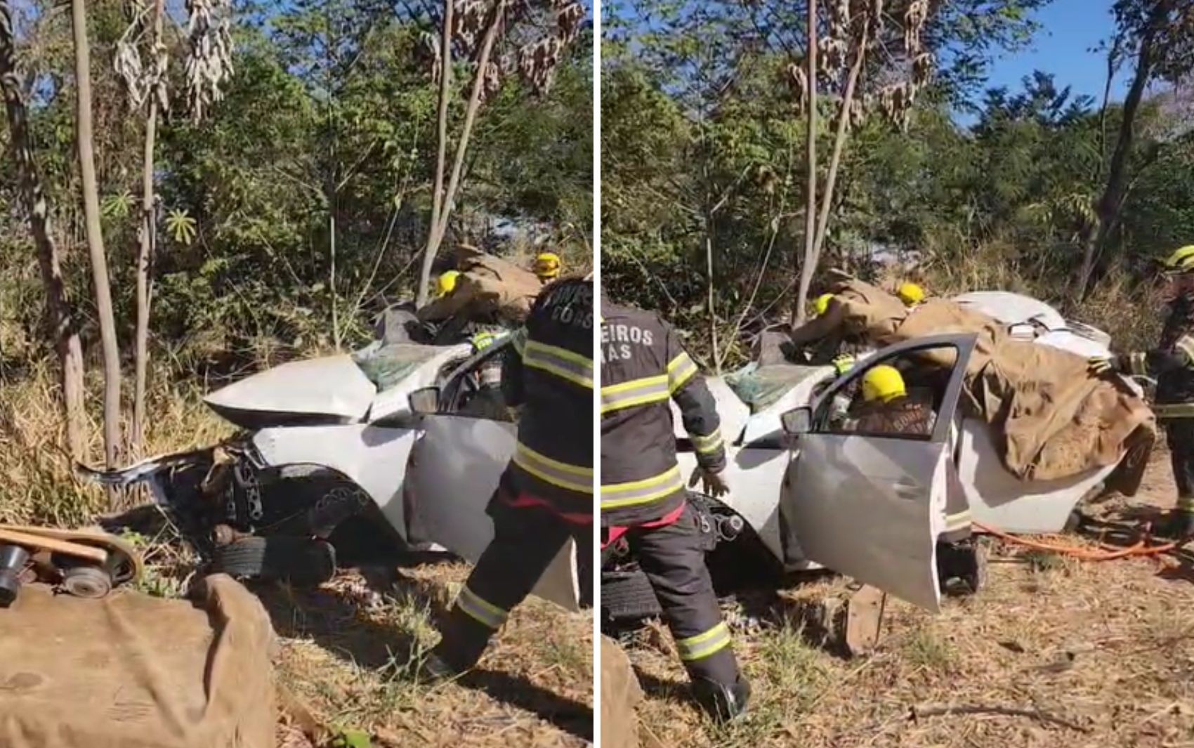 Acidente entre caminhonete e carro deixa mortos na GO-215
