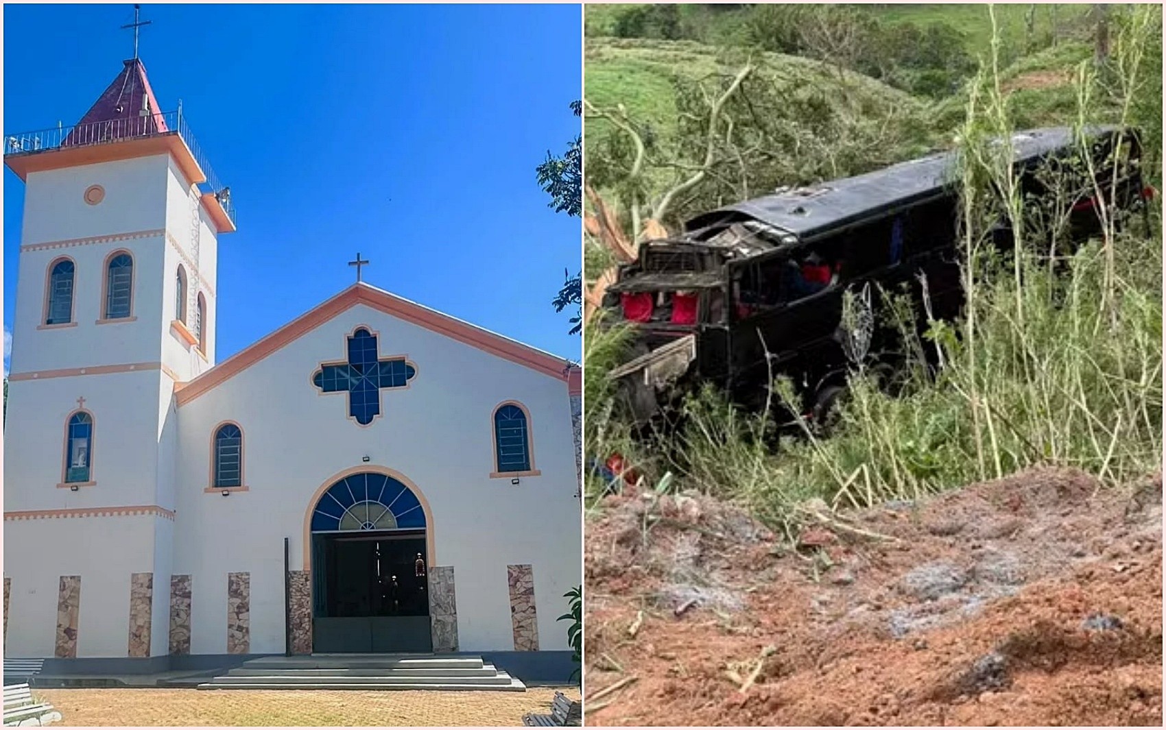 Fiéis participaram de missa antes de embarcar em excursão que terminou com seis mortes em SP