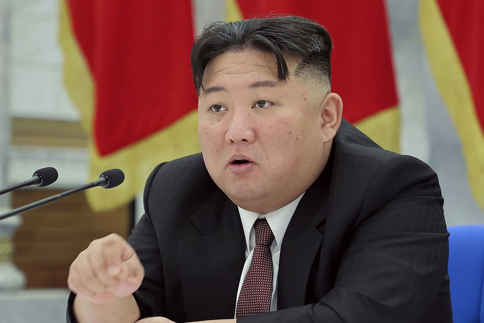 Foto de arquivo mostra Kim Jong Un em evento no dia 30 de dezembro de 2022 — Foto: Korean Central News Agency/Korea News Service via AP, Arquivo