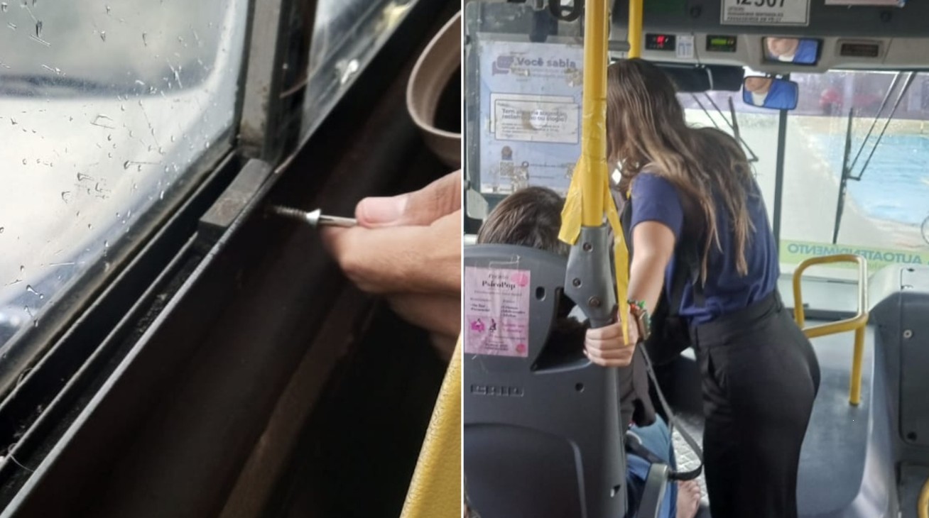 Em meio a calor, passageiros retiram janela de ônibus com ar-condicionado desligado em Fortaleza