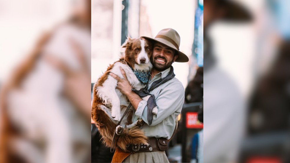 Cachorro Bastião e Pedro Henrique viajaram juntos de caminhonete do Brasil aos EUA — Foto: Reprodução/Instagram