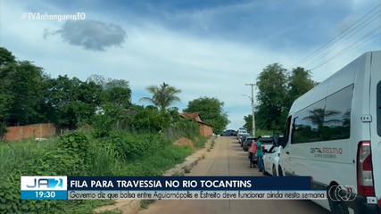 Balsa de Tocantinópolis fica com fila de carros após queda de ponte entre TO e MA