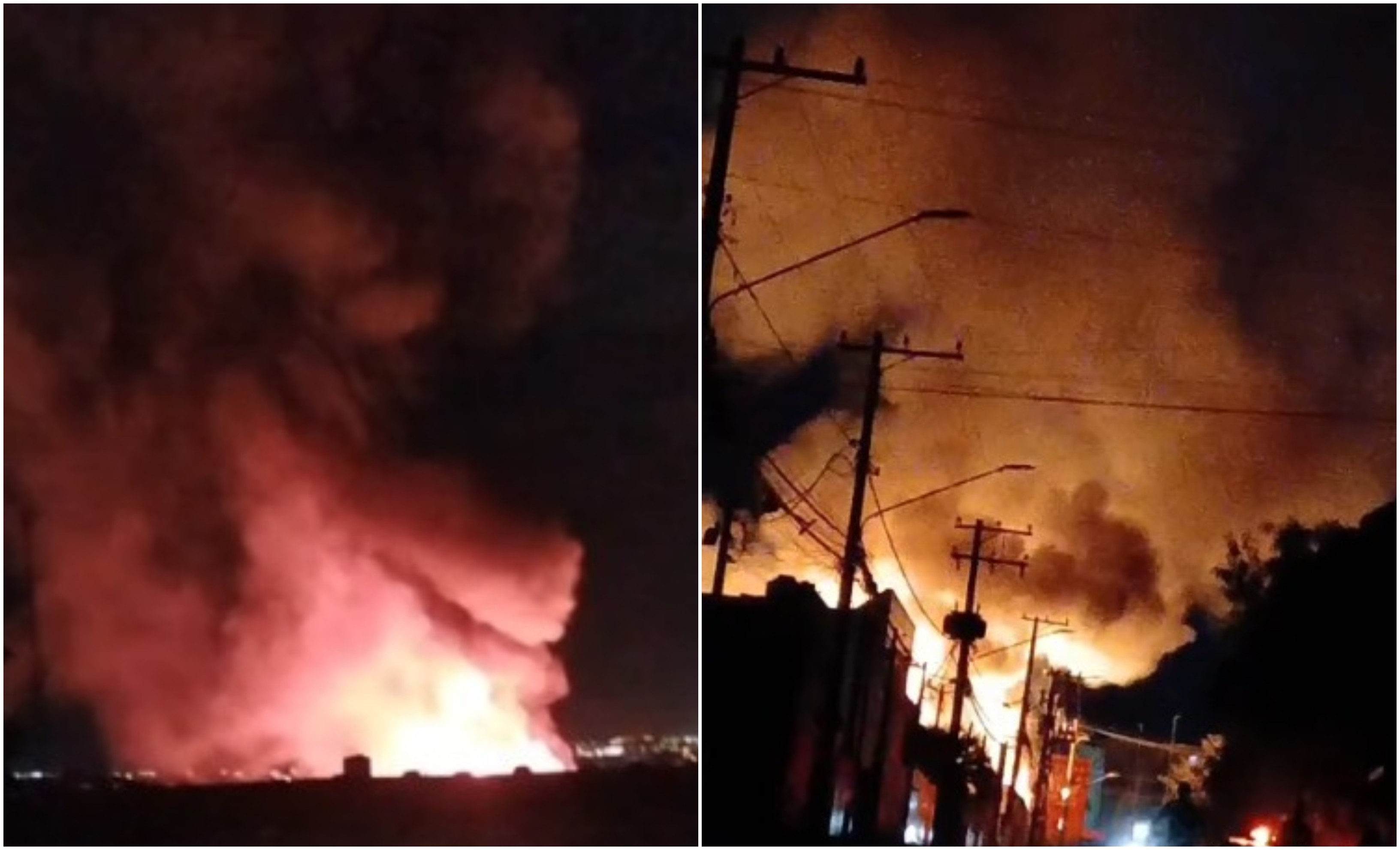 Incêndio destrói dois de três galpões em terreno de Salto 