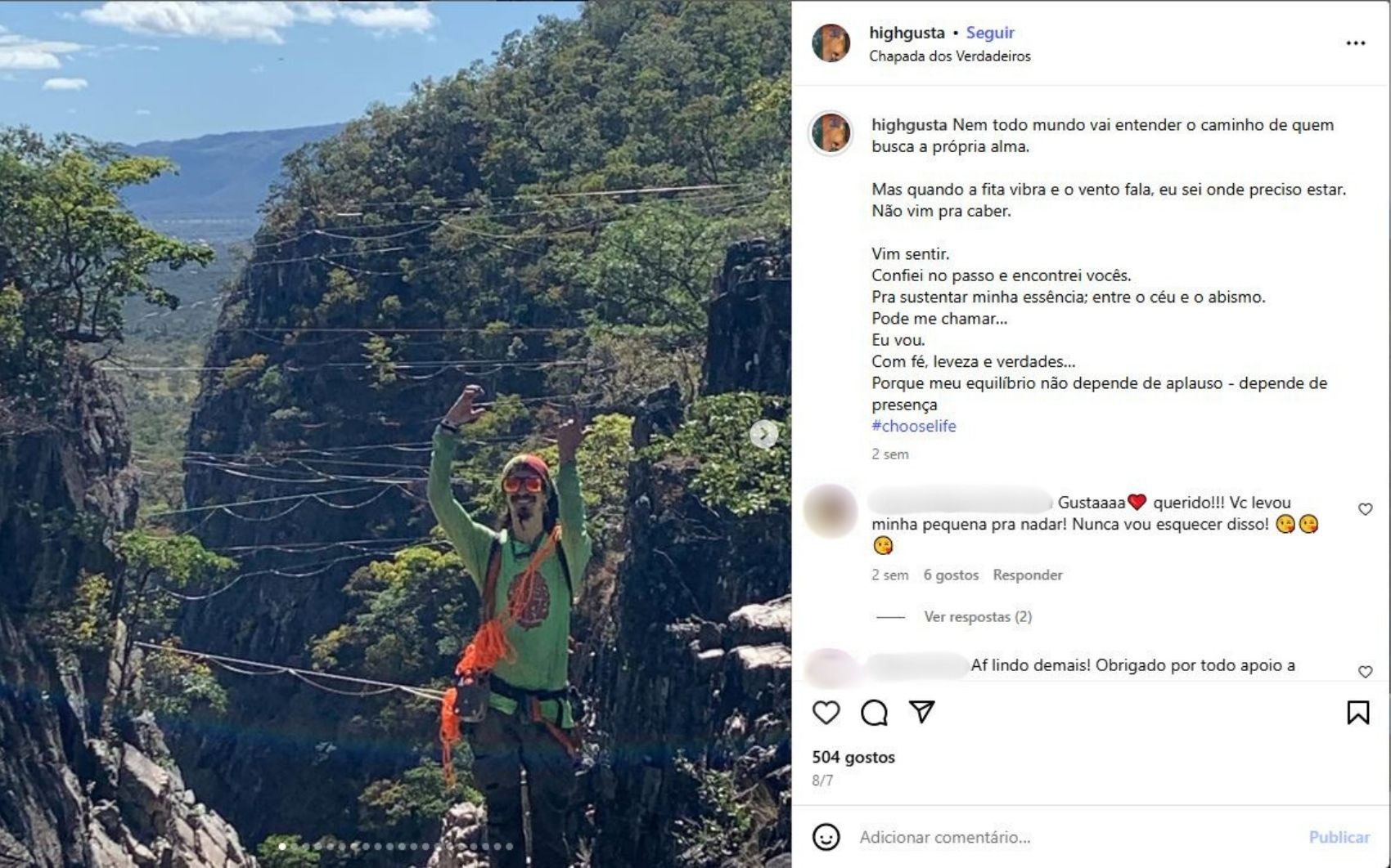 Praticante de highline que morreu após cair de cerca de 50 metros de altura postou foto na Chapada dos Veadeiros dias antes do acidente: ‘Entre o céu e o abismo’
