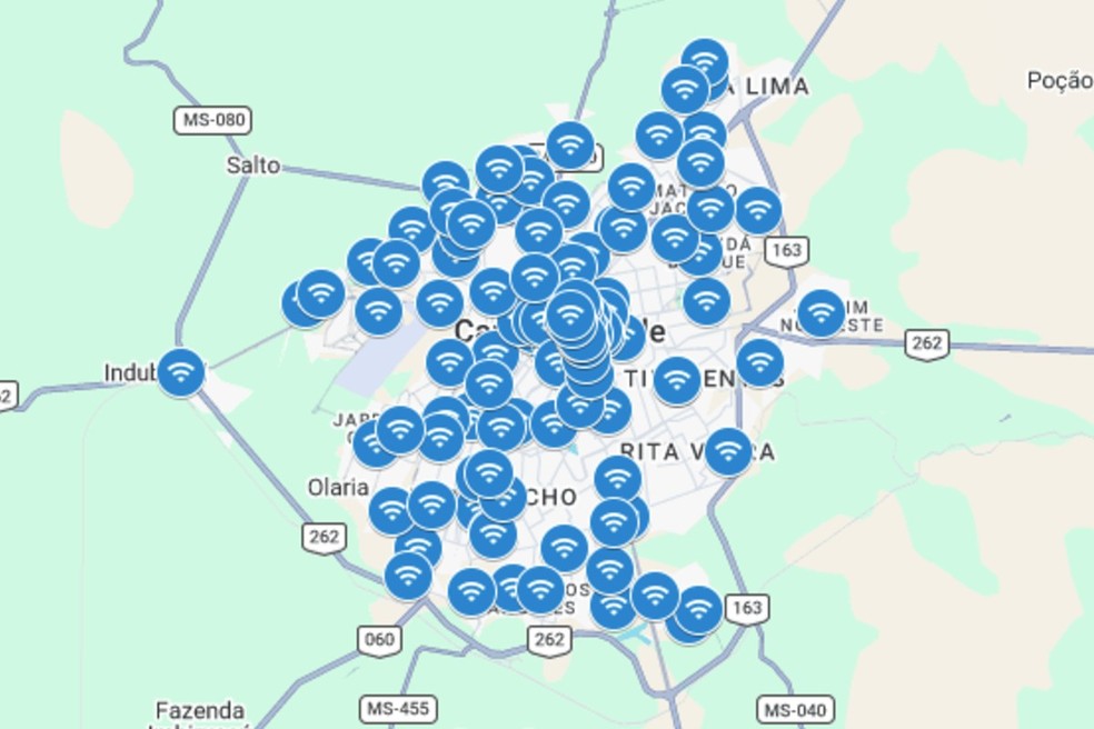 Pontos de acessos disponíveis — Foto: Google Maps