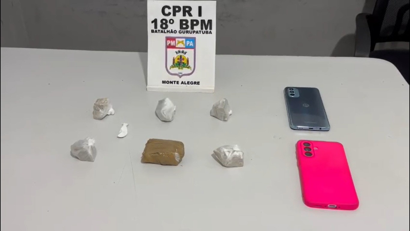Pai e filha são presos após PM apreender óxi e cocaína escondidos em encomenda no Pará