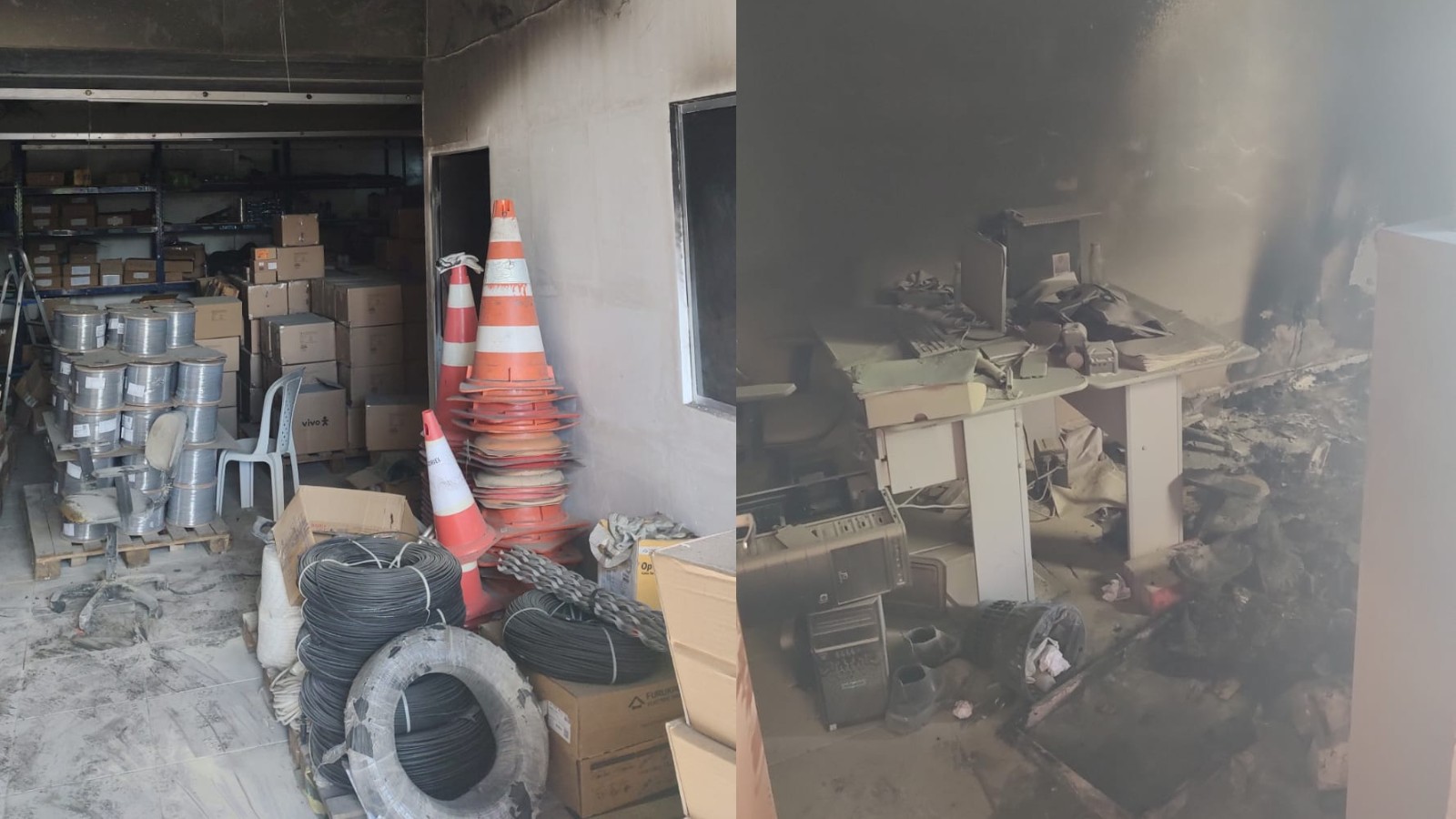 Incêndio atinge escritório de empresa de telecomunicações na Zona Norte de Teresina