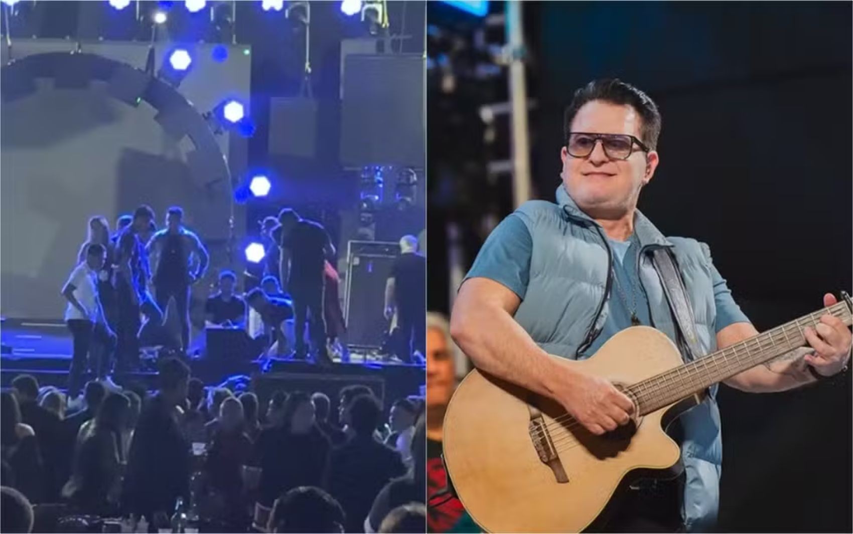 Marrone passa por cirurgia na mão e tem costelas trincadas após queda de palco durante show em Goiânia