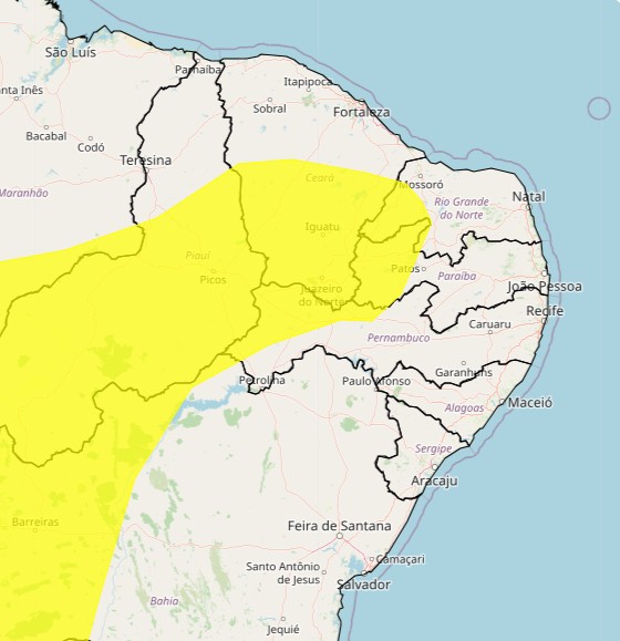 Inmet renova alerta de chuvas intensas com 'perigo potencial' para municípios do Sertão e Mata Sul de PE; veja cidades notificadas e orientações