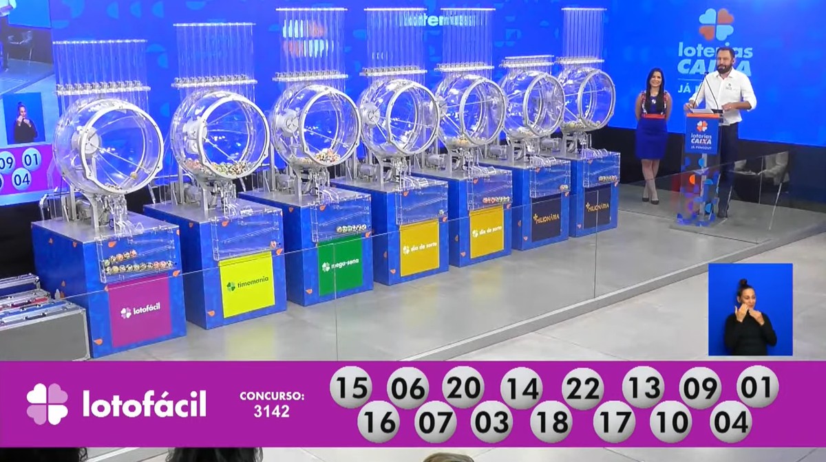 Lotofacil: resultado do concurso 3142