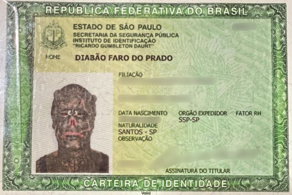 Tatuador Michel Prado trocou de nome para Diabão no RG  — Foto: Diabão Prado