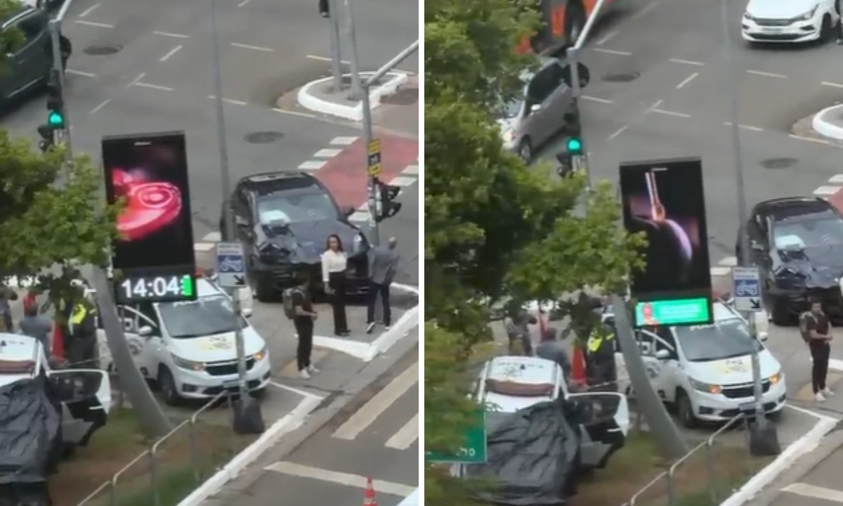 Motorista sem habilitação bate Porsche em viatura e deixa dois PMs feridos na Faria Lima