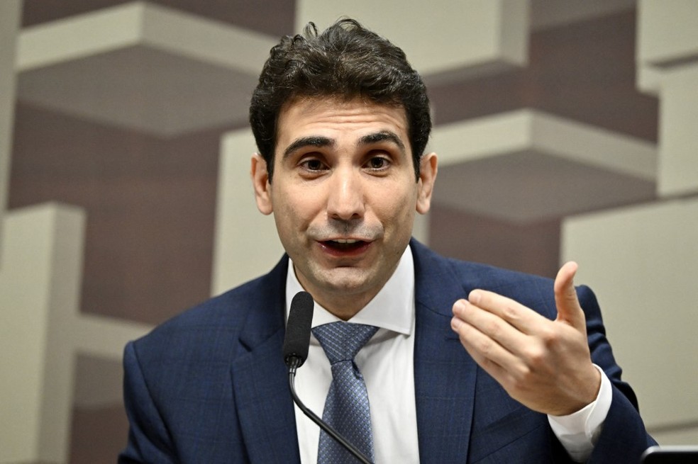Gabriel Galípolo é sabatinado no Senado — Foto: Evaristo Sa/AFP