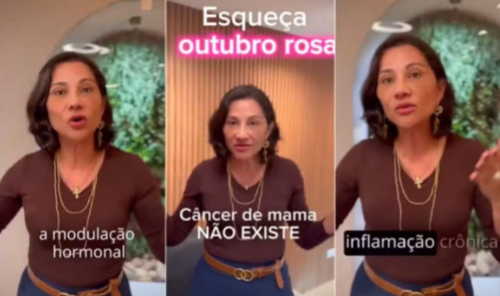 Lana Tiani Almeida da Silva viralizou nas últimas semanas ao postar um vídeo no instagram afirmando que o câncer de mama não existe — Foto: Reprodução / redes sociais