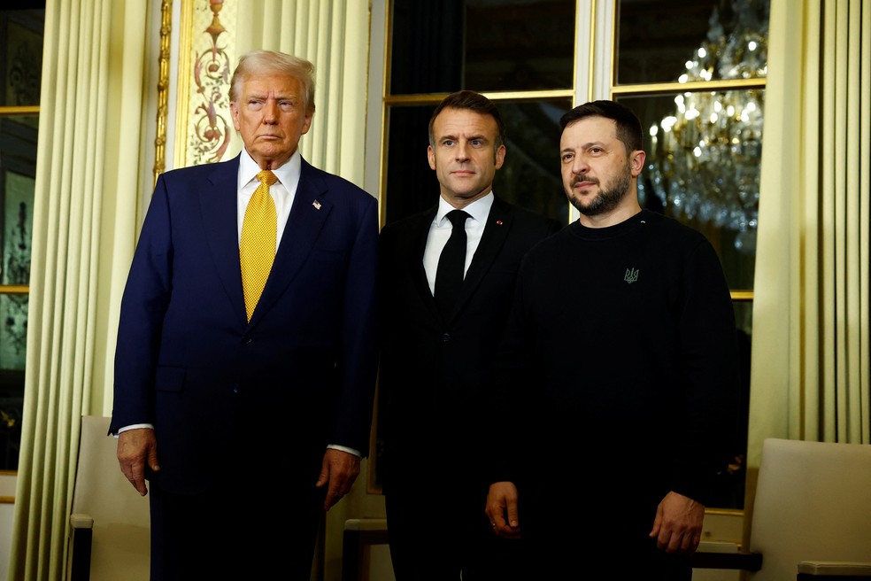 Trump está em Paris e se reuniu com Macron e com Zelensky, presidente da Ucrânia — Foto: Piroschka van de Wouw/Reuters